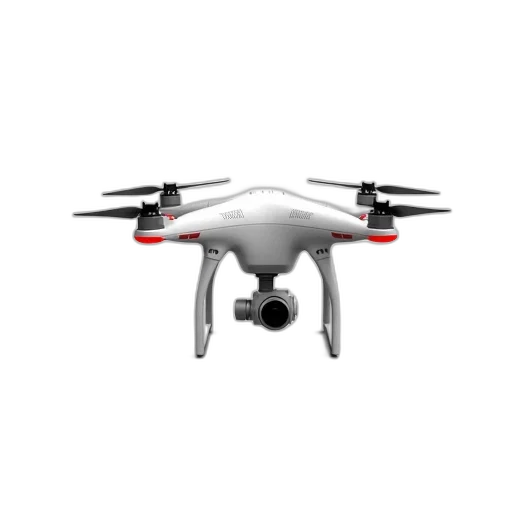 robot, weapon, animal, 3d render, white, drone, red, accents transparent PNG cut-out
