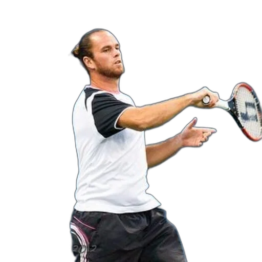 staff, male, tennis, player, action, white, shirt, black transparent PNG cut-out