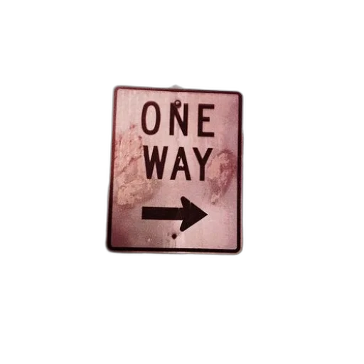 3d render, concept art, one, way, sign, arrow, pointing, right transparent PNG cut-out