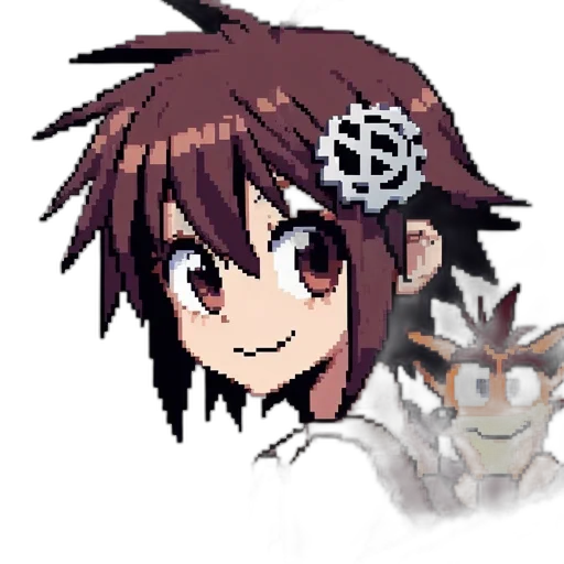 mask, creature, staff, dragon, pixel art, anime, cartoon, concept art transparent PNG cut-out