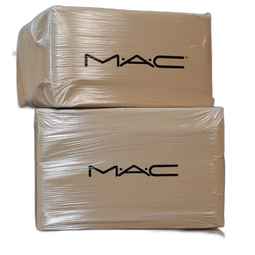 monochrome, pile, cardboard, boxes, wrapped, plastic, one, box transparent PNG cut-out