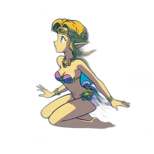 dress, weapon, staff, crown, concept art, pixel art, cartoon, comic book art transparent PNG cut-out