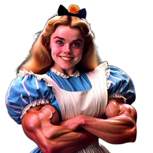 weapon, dress, photorealistic, concept art, robust, alice, wonderland, character transparent PNG cut-out