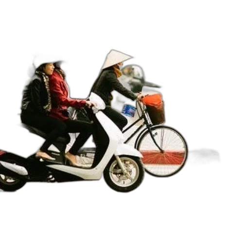 jacket, concept art, 3d render, photorealistic, two, women, scooter, bustling transparent PNG cut-out
