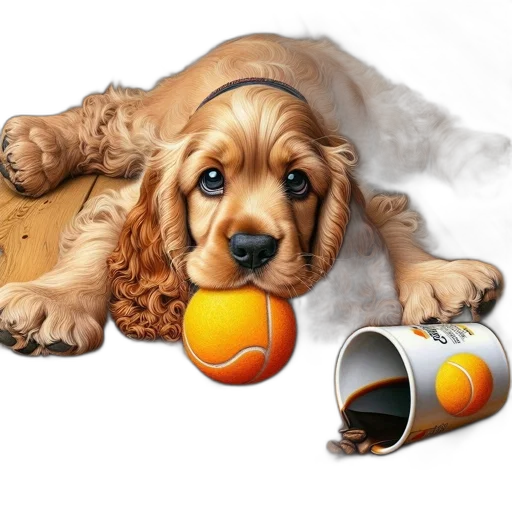 animal, weapon, photorealistic, concept art, 3d render, playful, dog, coffee-stained transparent PNG cut-out