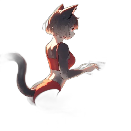 dress, creature, staff, animal, concept art, watercolor, fantasy art, pixel art transparent PNG cut-out