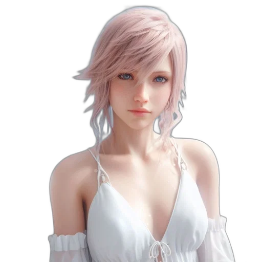 dress, face, staff, hair, concept art, photorealistic, fantasy art, 3d render transparent PNG cut-out