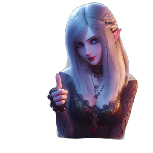 jewelry, dress, face, crown, fantasy art, concept art, pixel art, 3d render transparent PNG cut-out