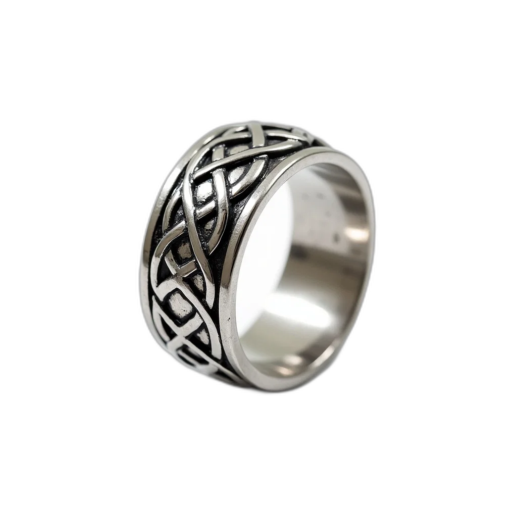 jewelry, crown, 3d render, monochrome, silver, ring, intricate, knotwork transparent PNG cut-out