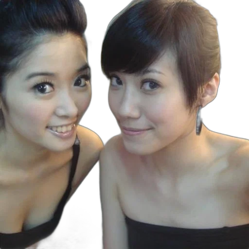 photorealistic, monochrome, dark, two, women, black, dresses, pose transparent PNG cut-out