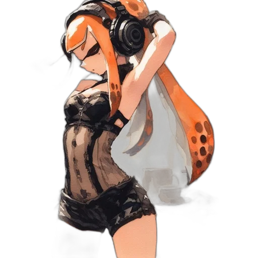 dress, mask, jacket, concept art, watercolor, cartoon, pixel art, monochrome transparent PNG cut-out