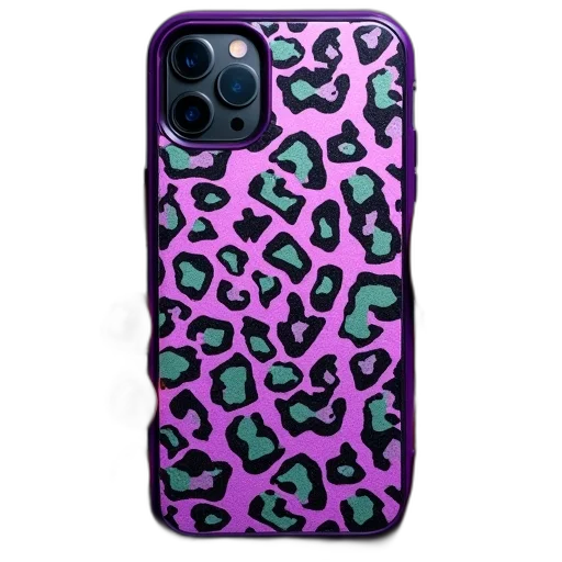 neon, purple, green, leopard transparent PNG cut-out