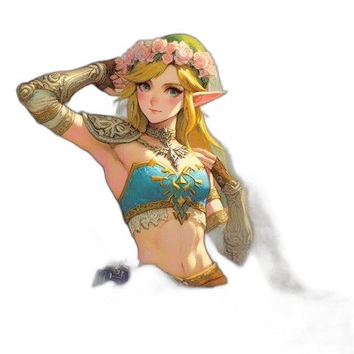 weapon, staff, dress, crown, fantasy art, concept art, pixel art, watercolor transparent PNG cut-out