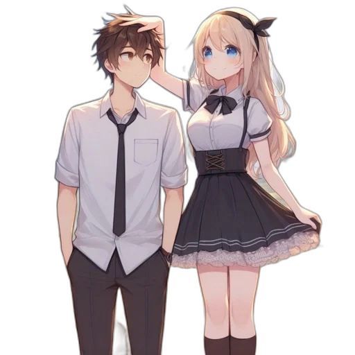 dress, staff, anime, cartoon, pixel art, concept art, monochrome, dark transparent PNG cut-out