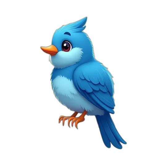 animal, concept art, 3d render, photorealistic, fantasy art, blue, cartoon, bird transparent PNG cut-out
