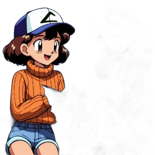 hat, jacket, dress, creature, anime, cartoon, concept art, pixel art transparent PNG cut-out