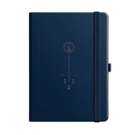 blue, navy, hardcover, notebook, elastic, closure, featuring, logo transparent PNG cut-out
