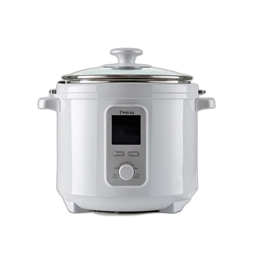 robot, food, modern, white, digital, pressure, cooker, clear transparent PNG cut-out