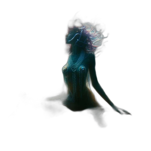 hair, creature, dress, crown, concept art, fantasy art, 3d render, pixel art transparent PNG cut-out