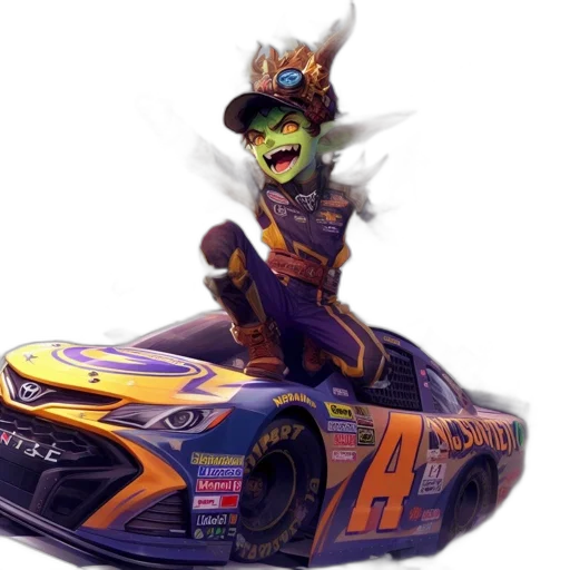 car, hat, dragon, concept art, fantastical, race, scene, features transparent PNG cut-out