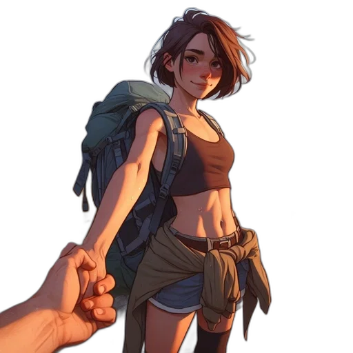 weapon, staff, jacket, dress, concept art, fantasy art, pixel art, anime transparent PNG cut-out