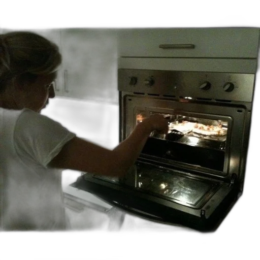 staff, food, photorealistic, 3d render, fire, woman, white, shirt transparent PNG cut-out