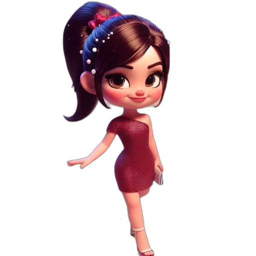dress, crown, staff, jewelry, cartoon, 3d render, concept art, fantasy art transparent PNG cut-out