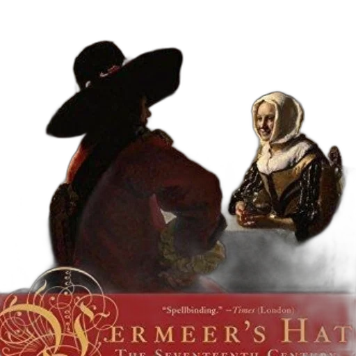 hat, fire, book, cover, featuring, painting, vermeer, title transparent PNG cut-out