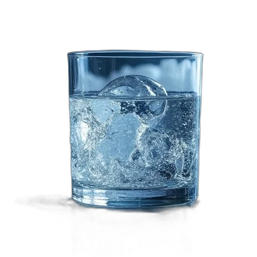 bottle, crown, face, food, 3d render, photorealistic, blue, ice transparent PNG cut-out