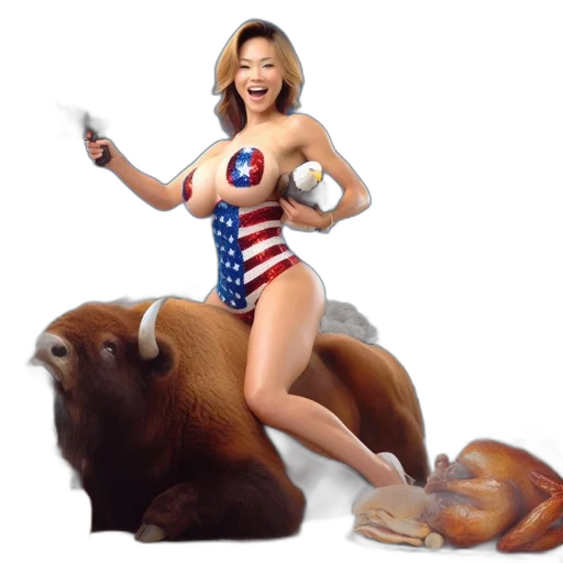 animal, creature, concept art, photorealistic, comic book art, pixel art, woman, wearing transparent PNG cut-out