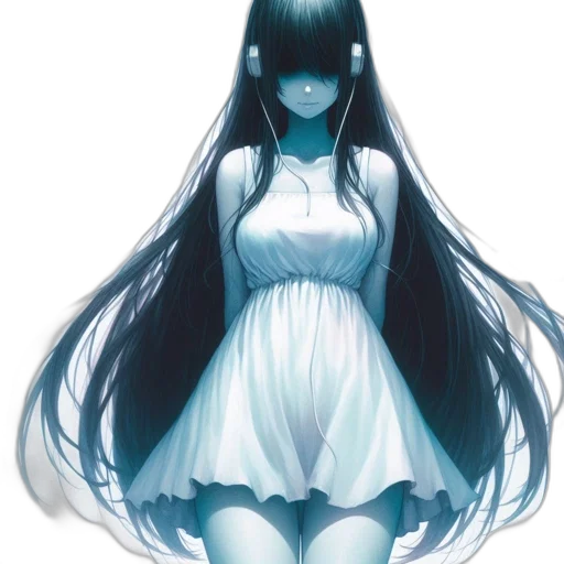dress, hair, face, mask, concept art, anime, fantasy art, pixel art transparent PNG cut-out