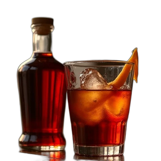 bottle, crown, food, 3d render, photorealistic, two, bottles, bitter transparent PNG cut-out