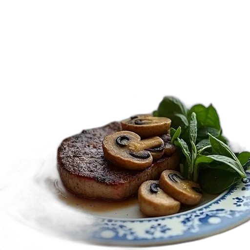 food, animal, photorealistic, 3d render, plate, steak, saut, xc3 transparent PNG cut-out