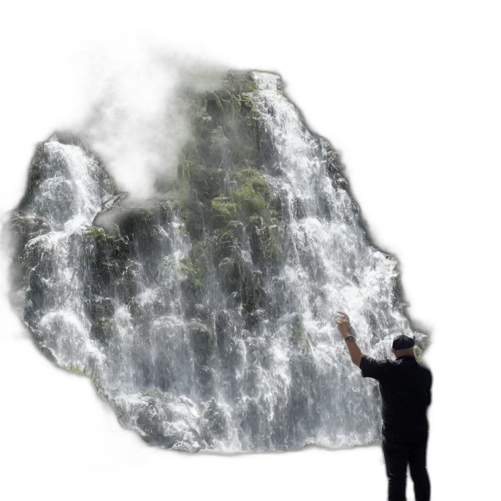staff, jacket, umbrella, sword, photorealistic, concept art, fog, rain transparent PNG cut-out