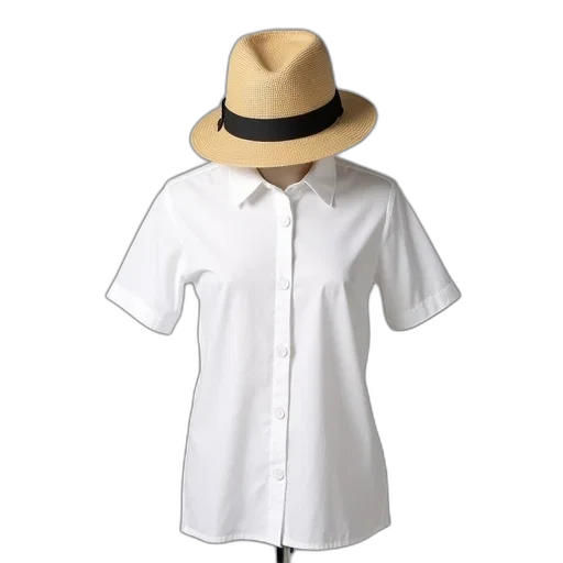 hat, jacket, dress, staff, mannequin, dressed, white, short-sleeved transparent PNG cut-out