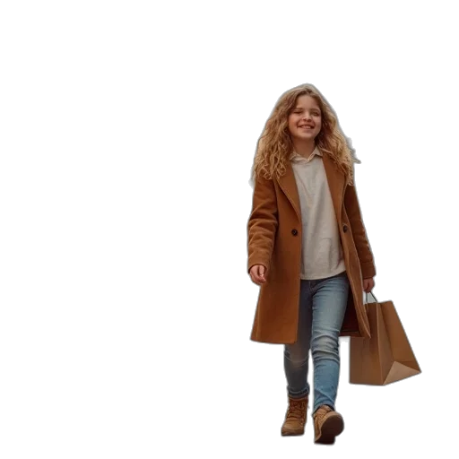jacket, hair, 3d render, photorealistic transparent PNG cut-out