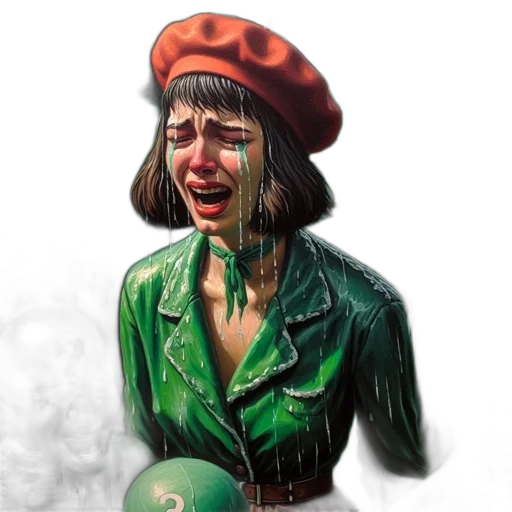 mask, hat, face, jacket, concept art, comic book art, photorealistic, oil painting transparent PNG cut-out
