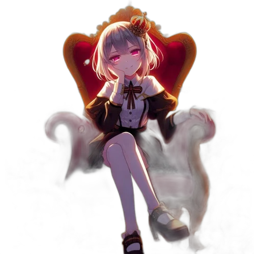 staff, creature, crown, jacket, pixel art, concept art, anime, fantasy art transparent PNG cut-out
