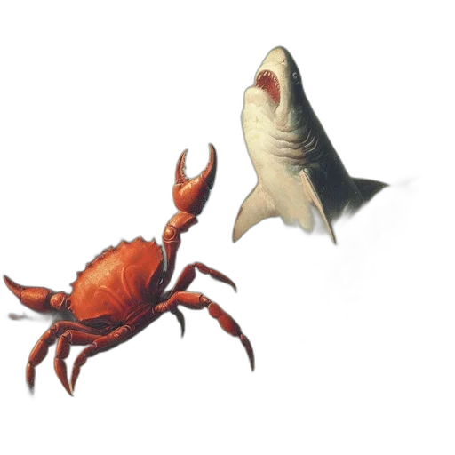 creature, animal, food, concept art, 3d render, photorealistic, pixel art, underwater transparent PNG cut-out