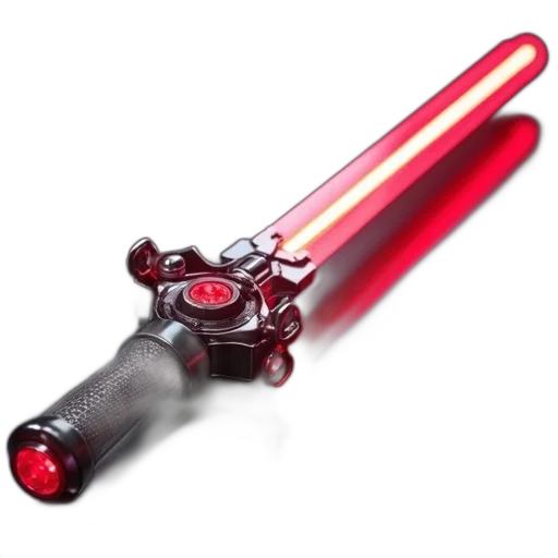 weapon, staff, umbrella, sword, 3d render, red, futuristic, laser transparent PNG cut-out