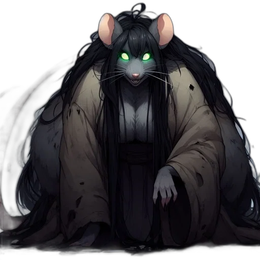 creature, staff, animal, mask, concept art, cyberpunk, fantasy art, watercolor transparent PNG cut-out