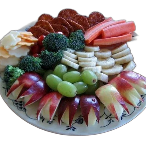 food, crown, jewelry, colorful, platter, fruits, vegetables, including transparent PNG cut-out