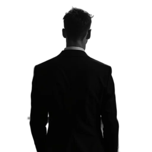 staff, jacket, face, dress, photorealistic, concept art, 3d render, monochrome transparent PNG cut-out