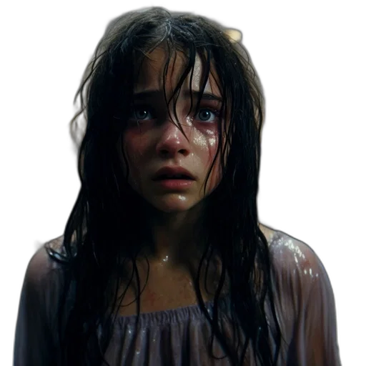 face, photorealistic, concept art, oil painting, 3d render, rain, underwater, fog transparent PNG cut-out