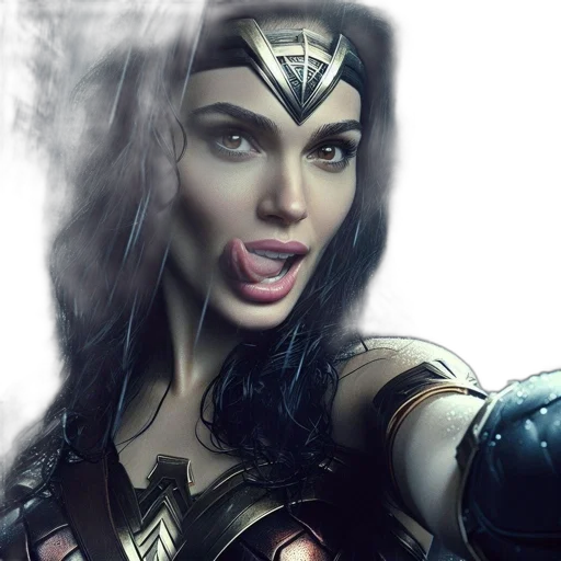 comic book art, fantasy art, concept art, photorealistic, woman, dressed, like, wonder transparent PNG cut-out