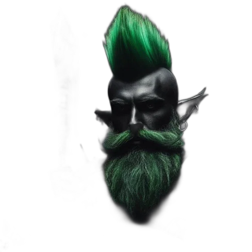 mask, hair, face, creature, fantasy art, concept art, photorealistic, 3d render transparent PNG cut-out