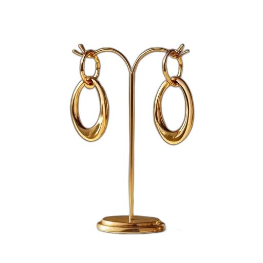 jewelry, gold, ring, earrings, stands, display, stand transparent PNG cut-out