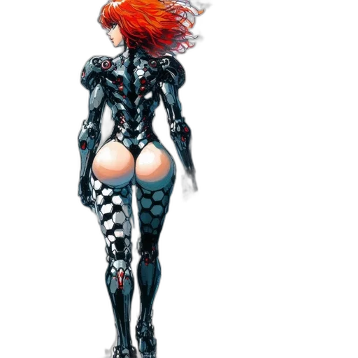 robot, dress, comic book art, concept art, cyberpunk, fantasy art, post-apocalyptic, urban transparent PNG cut-out