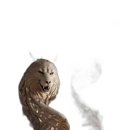mask, dragon, creature, hair, fantasy art, concept art, photorealistic, 3d render transparent PNG cut-out