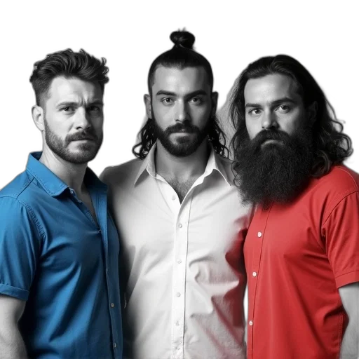 hair, black, white, photograph, three, men, different, hairstyles transparent PNG cut-out